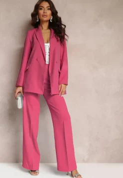 Ciemnoróżowa Marynarka Dwurzędowa Tanou