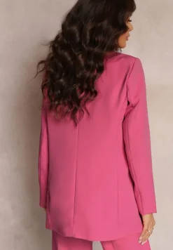 Ciemnoróżowa Marynarka Dwurzędowa Tanou