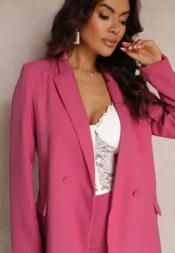 Ciemnoróżowa Marynarka Dwurzędowa Tanou