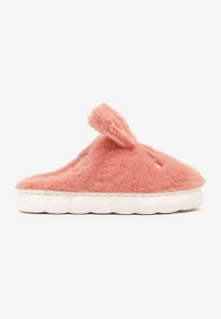 Ciemnoróżowe Futrzane Kapcie Vices na Platformie z Tłoczeniem w Stylu Królika Adarevia