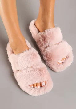 Ciemnoróżowe Kapcie z Futerkiem i Wkładką z Ekozamszu Esanira