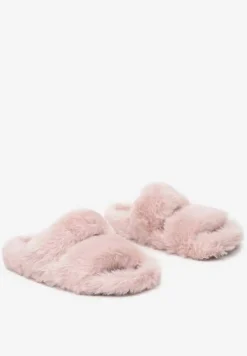 Ciemnoróżowe Kapcie z Futerkiem i Wkładką z Ekozamszu Esanira