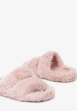 Ciemnoróżowe Kapcie z Futerkiem i Wkładką z Ekozamszu Esanira
