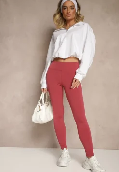 Ciemnoróżowe Legginsy Ozdobione Lampasami Puelle