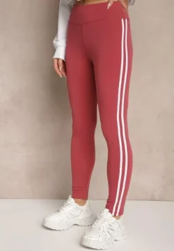 Ciemnoróżowe Legginsy Ozdobione Lampasami Puelle