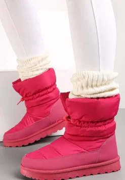 Ciemnoróżowe Pikowane Śniegowce z Troczkiem Pehn