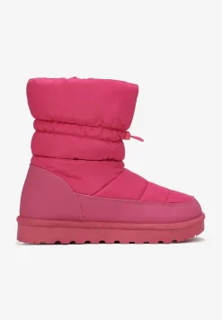 Ciemnoróżowe Pikowane Śniegowce z Troczkiem Pehn