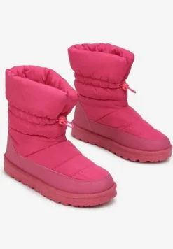 Ciemnoróżowe Pikowane Śniegowce z Troczkiem Pehn