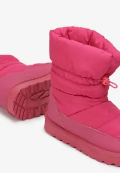 Ciemnoróżowe Pikowane Śniegowce z Troczkiem Pehn