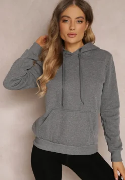 Ciemnoszara Bluza Basic z Kapturem Corbetes