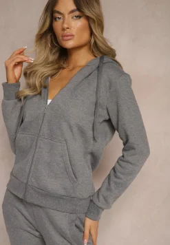 Ciemnoszara Bluza z Kapturem Harasphei