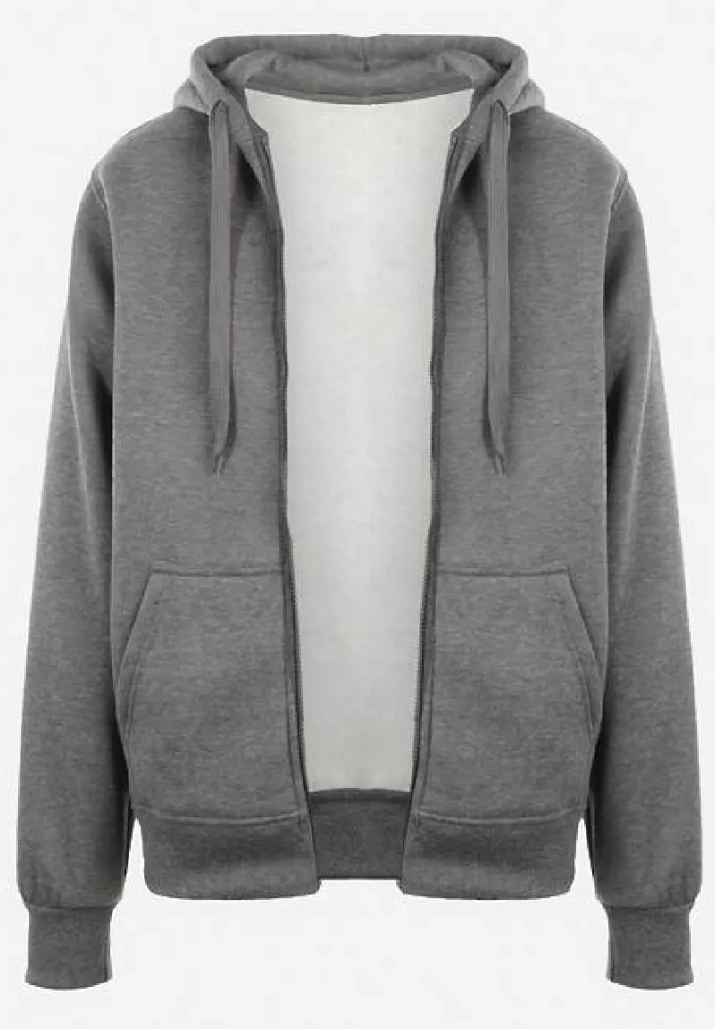 Ciemnoszara Klasyczna Bluza z Kapturem i Sznurkami Ballata