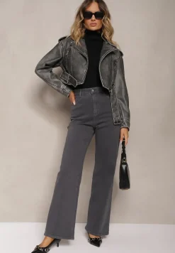 Ciemnoszare Jeansy Szerokie Phririope