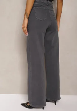 Ciemnoszare Jeansy Szerokie Phririope
