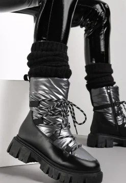 Ciemnoszare Śniegowce Pikowane Metaliczne Essa