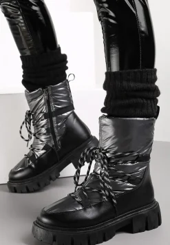 Ciemnoszare Śniegowce Pikowane Metaliczne Essa