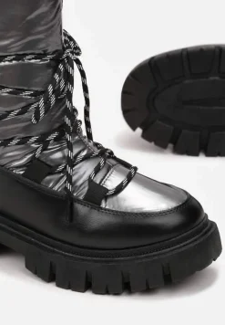 Ciemnoszare Śniegowce Pikowane Metaliczne Essa