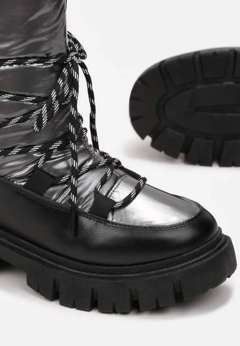 Ciemnoszare Śniegowce Pikowane Metaliczne Essa