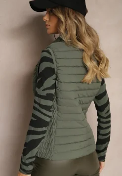 Ciemnozielona Kamizelka ze Stójką z Pikowaniem i Kieszeniami Valoreth