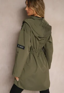 Ciemnozielona Kurtka Oversize Wiatrówka Ceshela