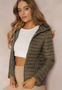 Ciemnozielona Kurtka Pikowana Cerserea