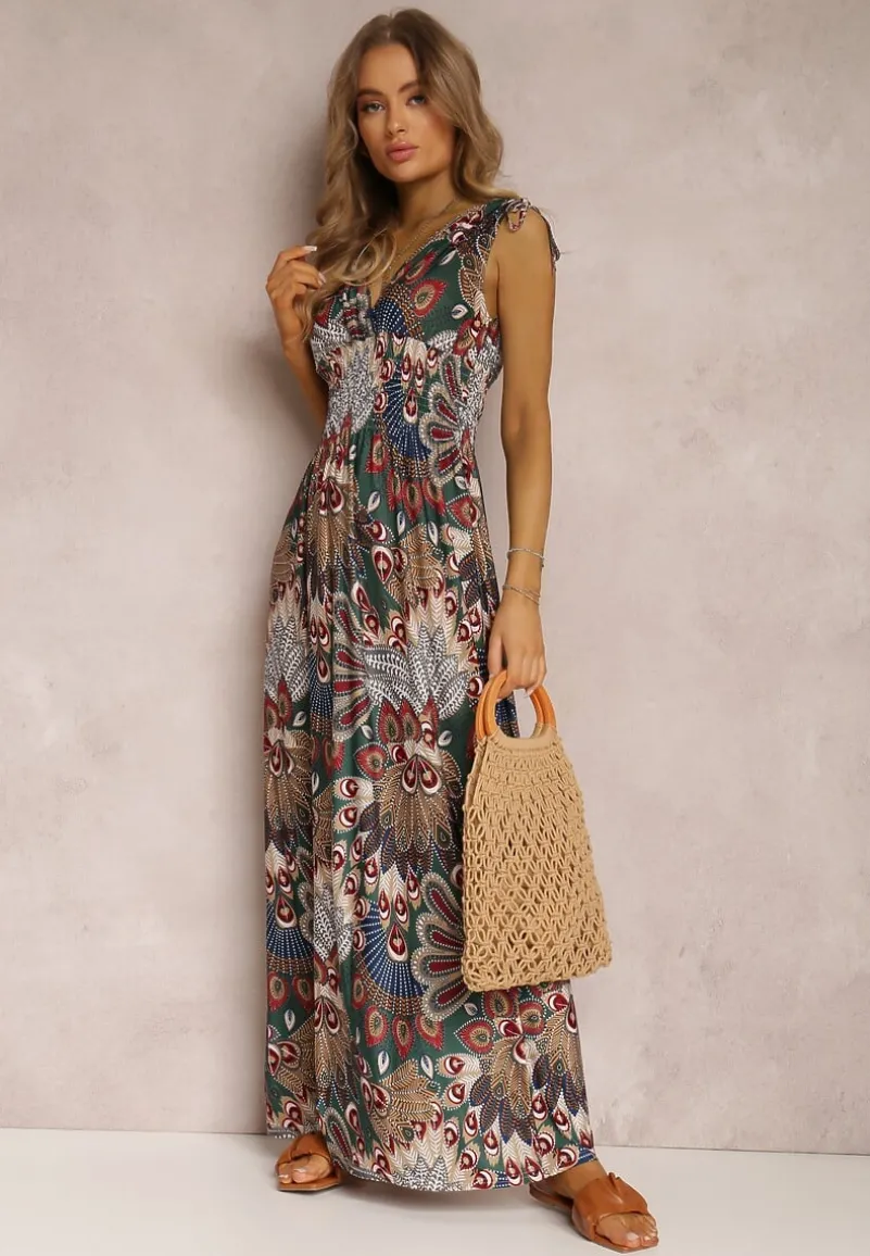 Ciemnozielona Sukienka Sallaza