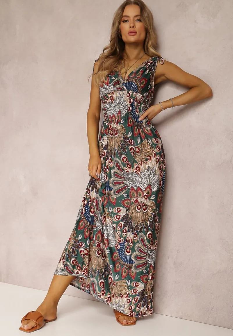 Ciemnozielona Sukienka Sallaza