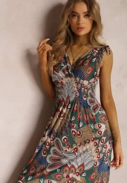 Ciemnozielona Sukienka Sallaza