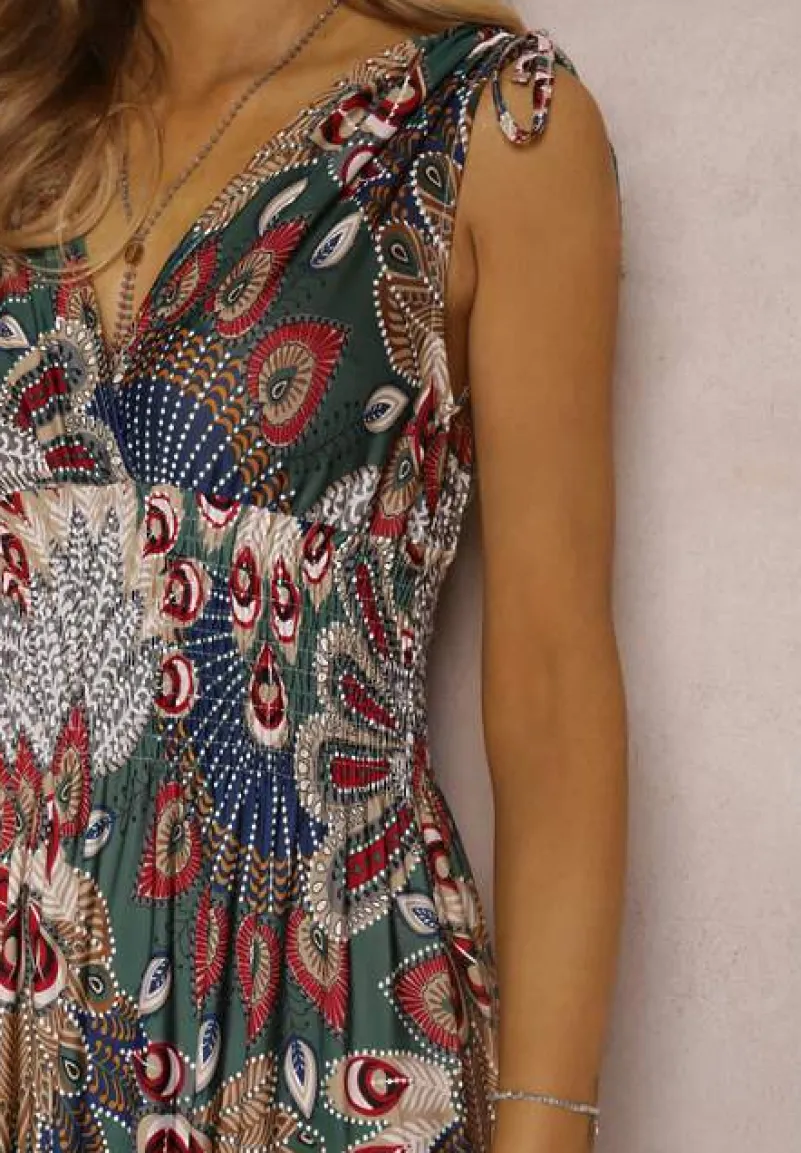 Ciemnozielona Sukienka Sallaza