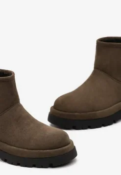 Ciemnozielone Botki Śniegowce na Platformie Nigvale