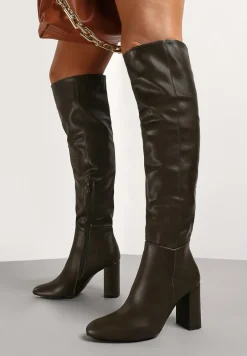 Ciemnozielone Kozaki Ertris