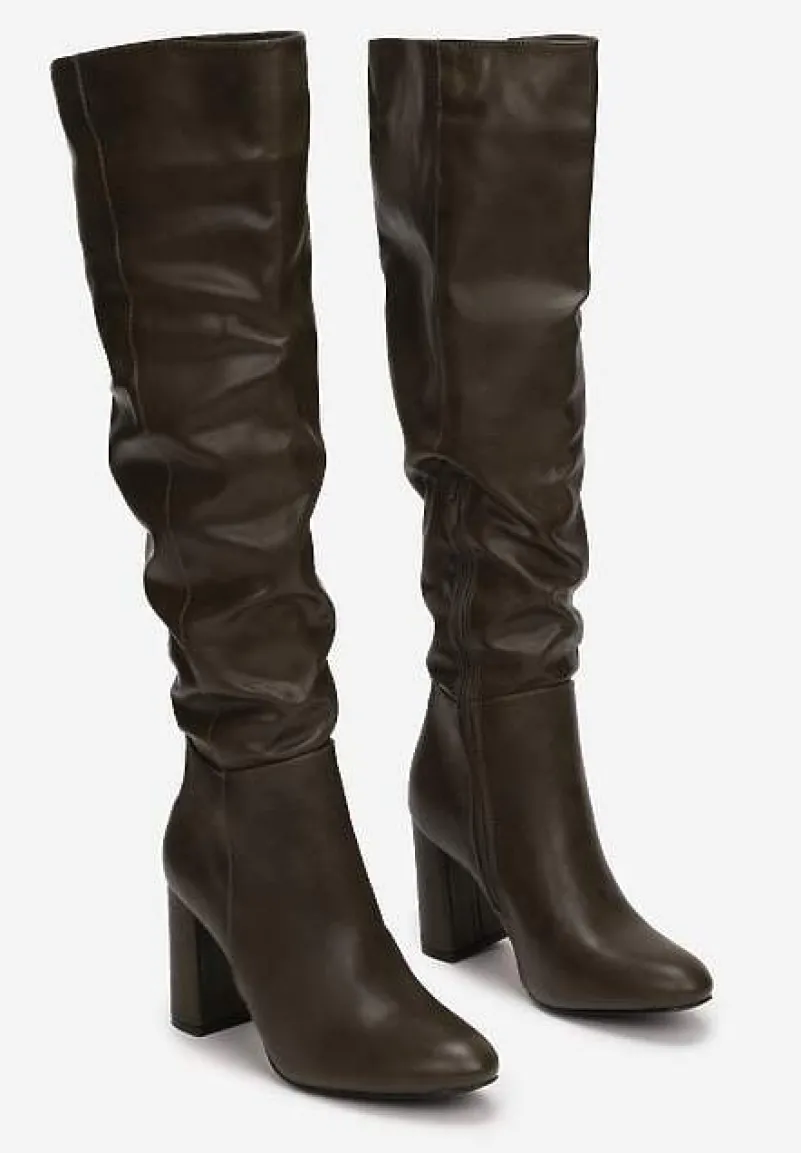 Ciemnozielone Kozaki Ertris