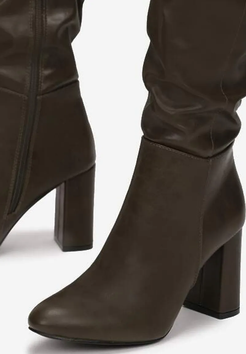 Ciemnozielone Kozaki Ertris