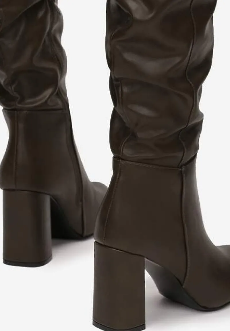 Ciemnozielone Kozaki Ertris