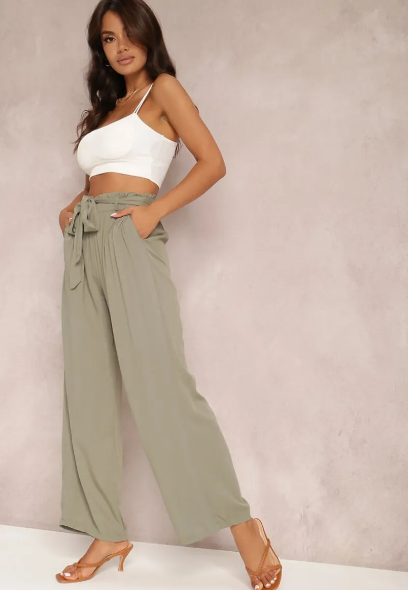 Ciemnozielone Spodnie Szerokie Phiorephis