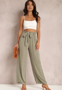 Ciemnozielone Spodnie Szerokie Phiorephis