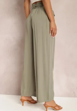 Ciemnozielone Spodnie Szerokie Phiorephis