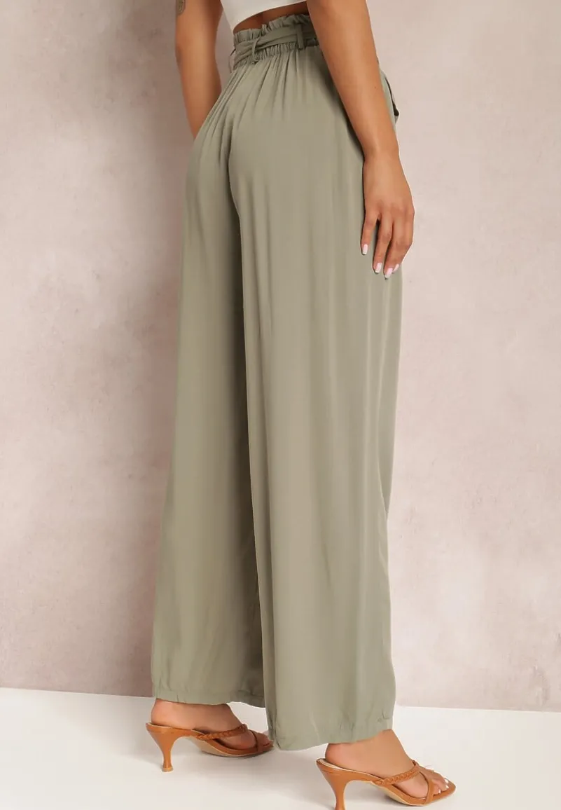 Ciemnozielone Spodnie Szerokie Phiorephis