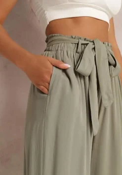 Ciemnozielone Spodnie Szerokie Phiorephis