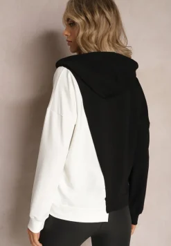 Czarna Bawełniana Bluza z Kapturem i Ściągaczami Ardente