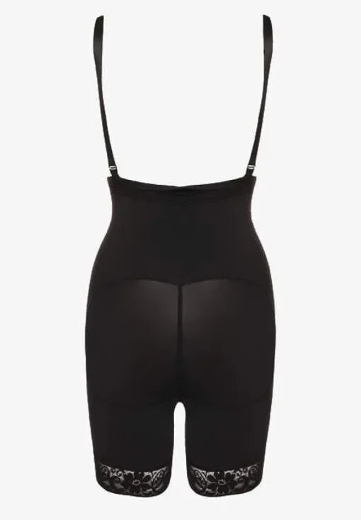 Czarna Bielizna modelująca Majtki High Waist z Efektem Push Up Lunavera