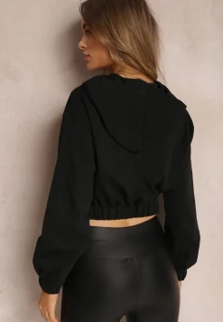Czarna Bluza Krótka z Kapturem Zulikha