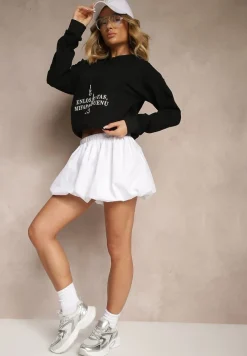 Czarna Bluza o Klasycznym Kroju z Kapturem i Kieszenią Firloti