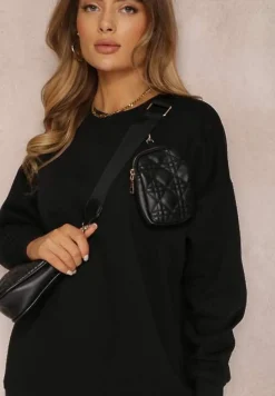 Czarna Bluza Oversize z Polarem Hosarran