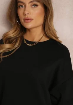 Czarna Bluza Oversize z Polarem Hosarran