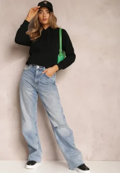 Czarna Bluza z Kapturem Aweja