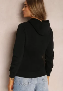 Czarna Bluza z Kapturem Aweja