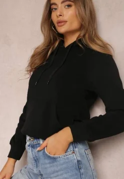 Czarna Bluza z Kapturem Aweja