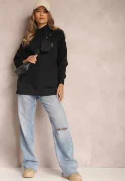 Czarna Bluza z Kapturem Foss