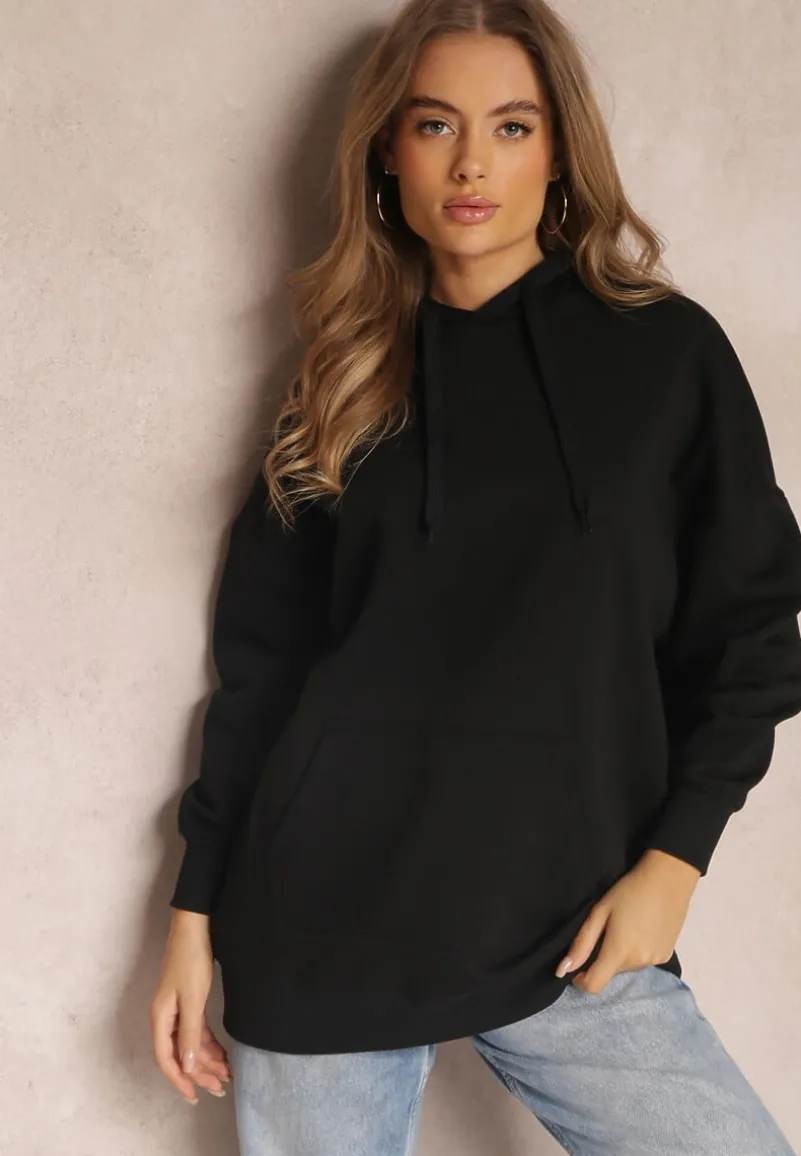 Czarna Bluza z Kapturem Foss